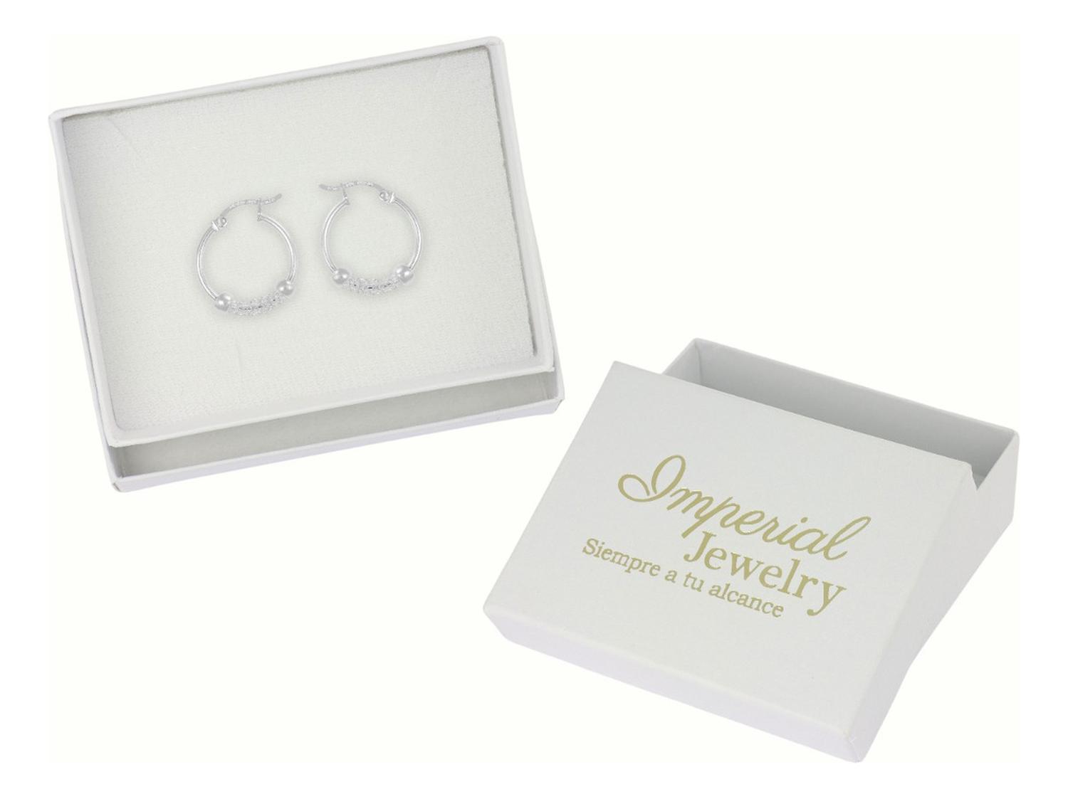 Plain Hoop Earrings with 925 Silver Mesh and 15mm Mesh