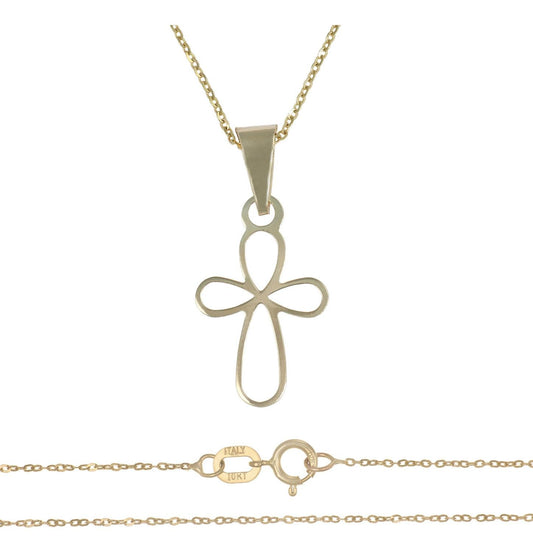 Collar Para Mujer De Oro De 10k De Cruz