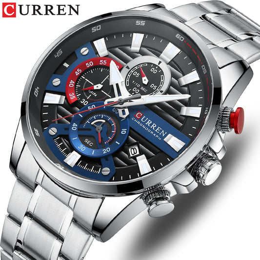 Reloj Original CURREN Para Hombre Nueva Moda Casual De Negocios Retro Militar Deportes De Acero Inoxidable Cuarzo Impermeable 8415 x