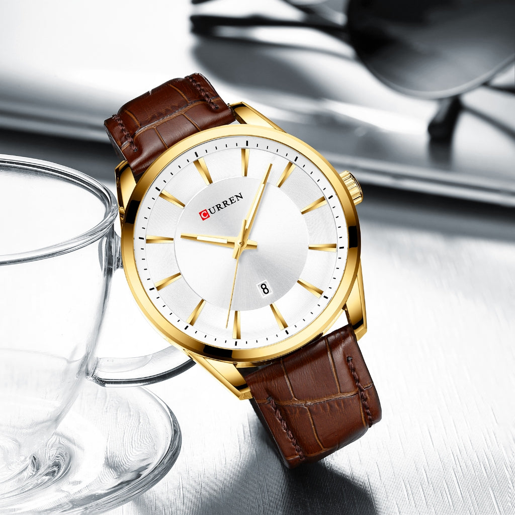 Curren Waterproof Quartz Watch Casual Business Leather Strap 8365 X