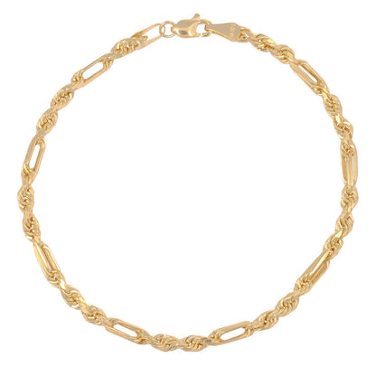 Pulsera Italiana Milano 3x1 De 10 Quilates 3.6mm, 21.5cm