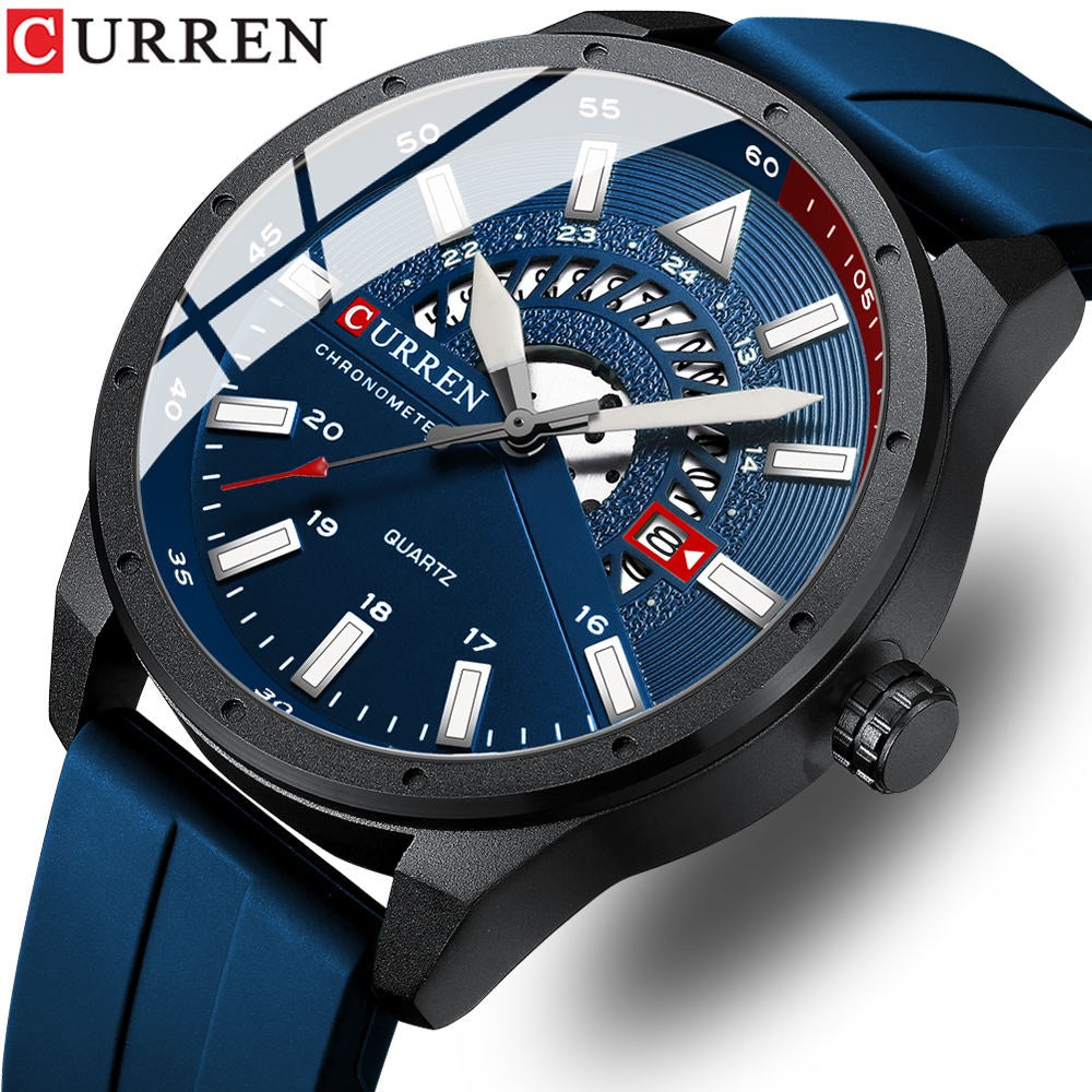 CURREN Relojes Para Hombre Marca Original Cuero De Goma Moda Casual Negocios Deportes Cuarzo Impermeable 8421 X