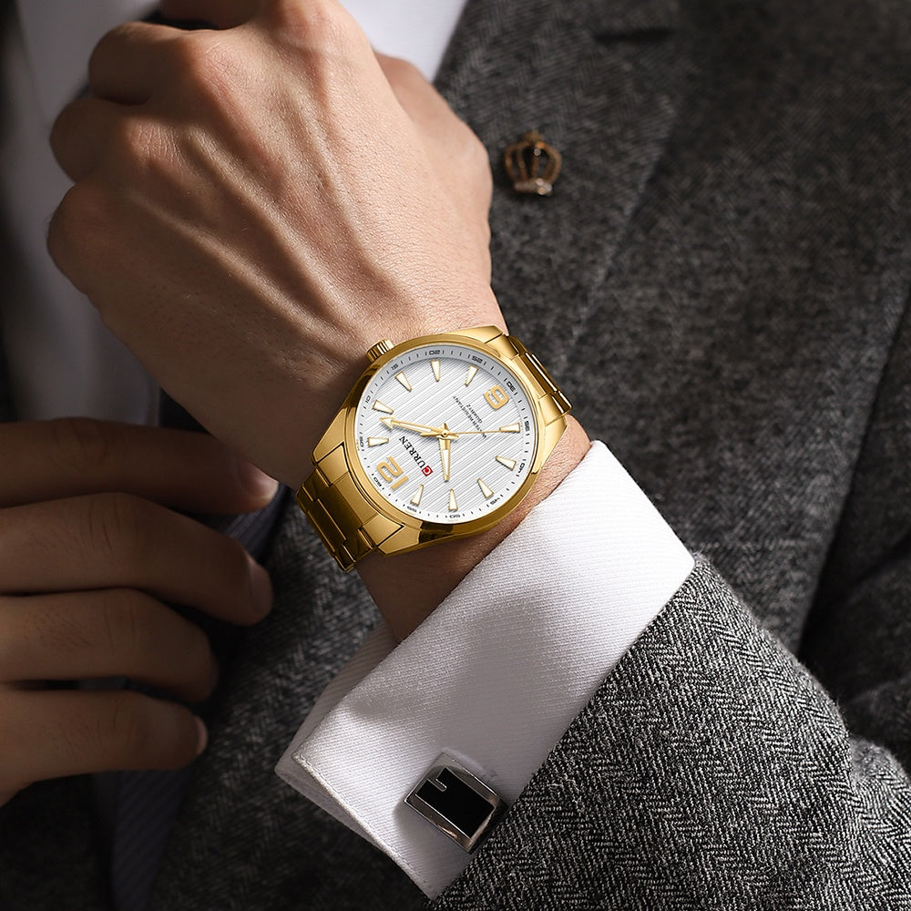 CURREN Men's Watch Original Brand Luminous Hand New Fashion Simple Business Casual Stainless Steel Quartz Waterproof 8434 X