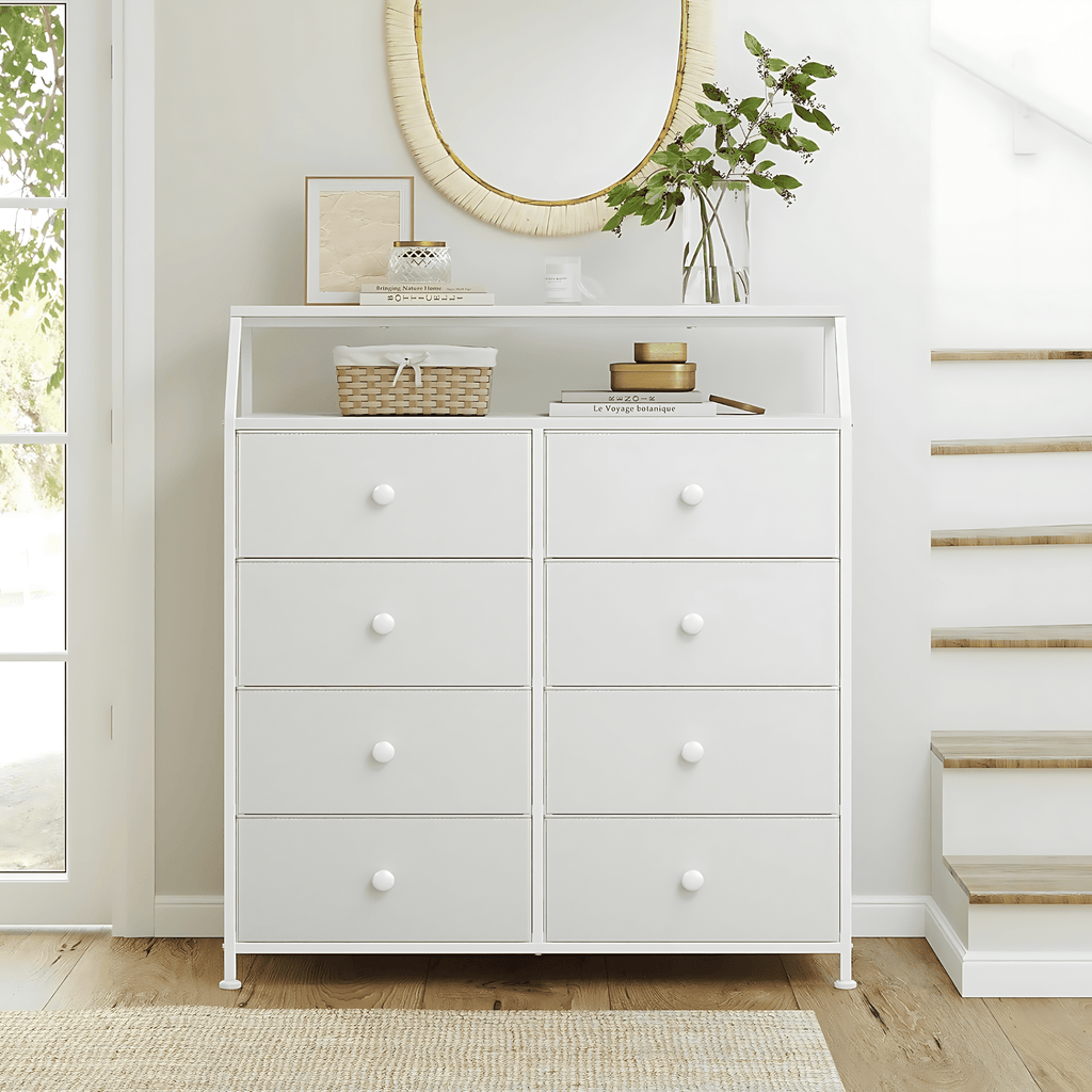 Organizador de Almacenamiento FABATO con Marco de Acero 8 Cajones 29 x 95 x 106 cm