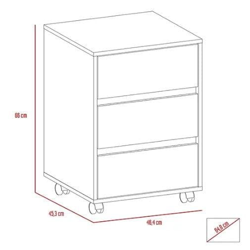 Cajonera Archivador Office Wengue Madera MDP Excelsior