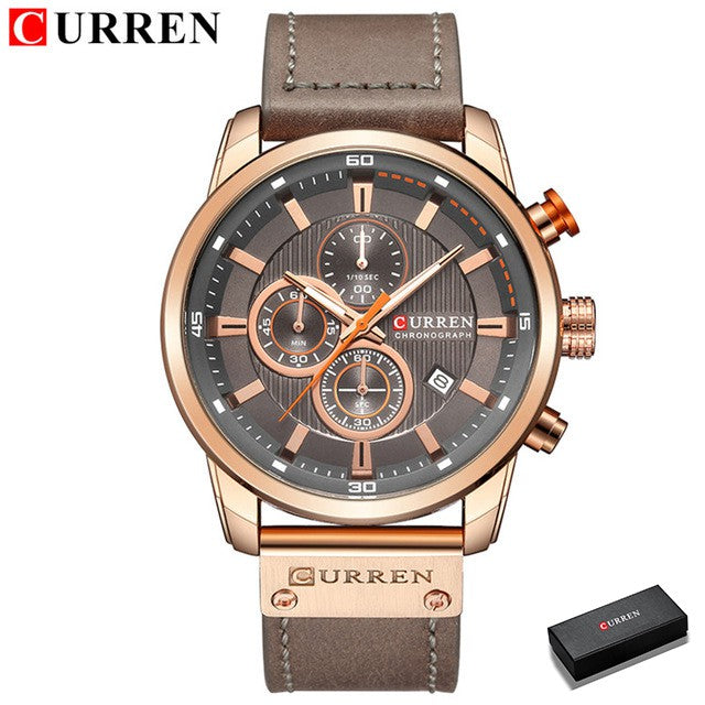 Curren Fashion Quartz Watch for Men, Top Brand Luxury Sports Chronograph Watch, Hodinky 8291 Men's Wristwatch