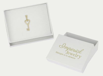 Dije De Llave En Forma De Corazón En Oro 10k 1.3 Grm