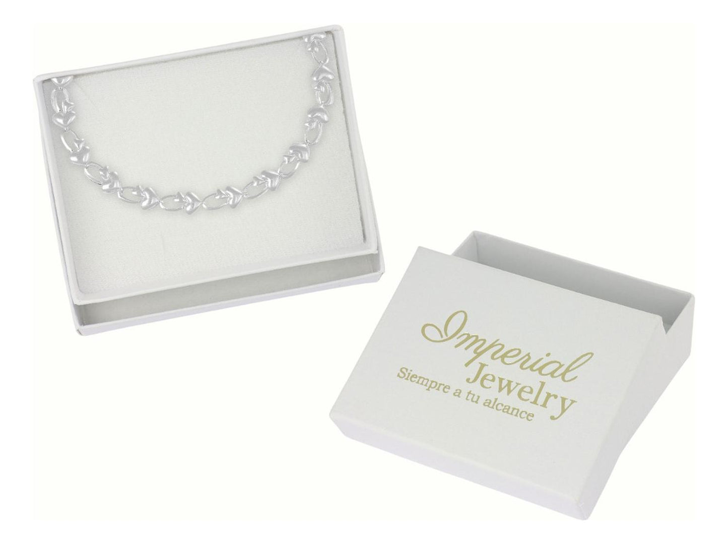 Pulsera Plata 925 Armado A Mano De Corazon De 18cm De .9mm