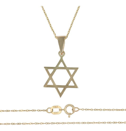 10k Gold Star of David Necklace for Women