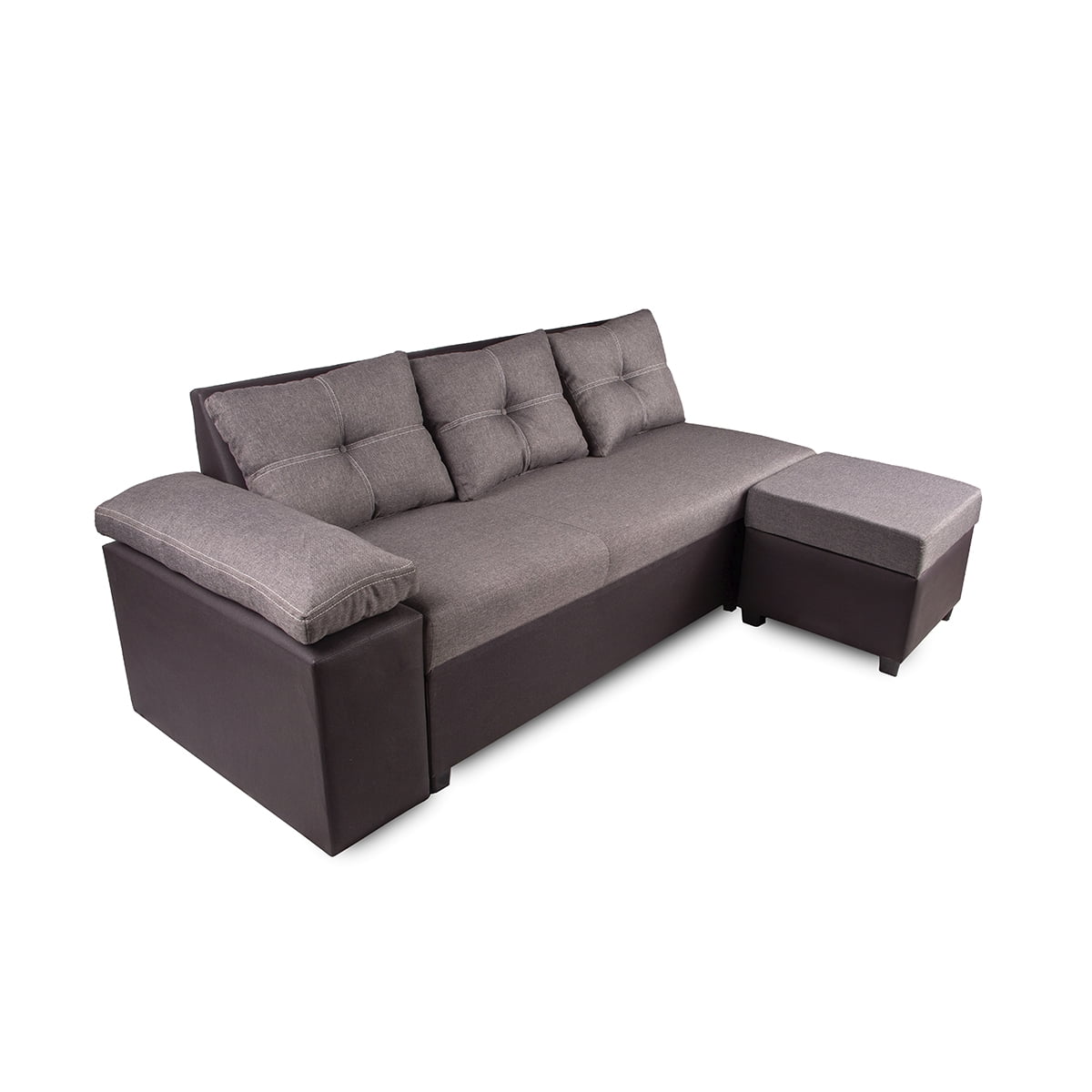 Isabela modular corner sofa (left and right) with included storage chest, Atlas del Descanso, gray color
