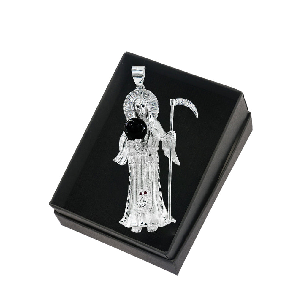Santa Muerte Pendant in 925 Silver, 2.7cm