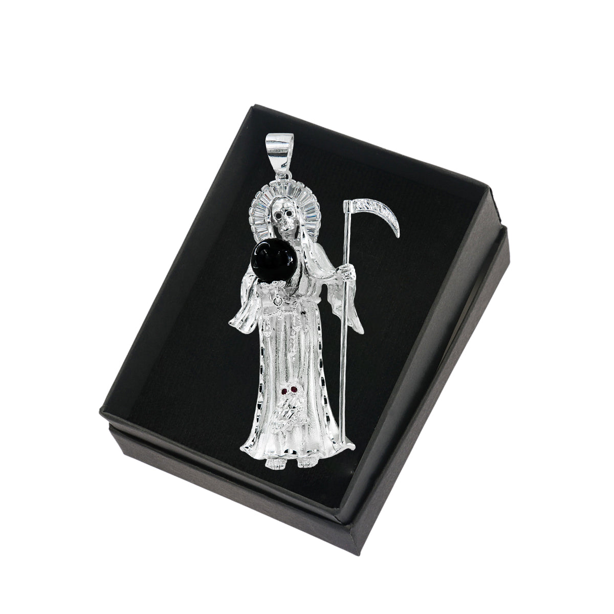 Santa Muerte Pendant in 925 Silver, 2.7cm