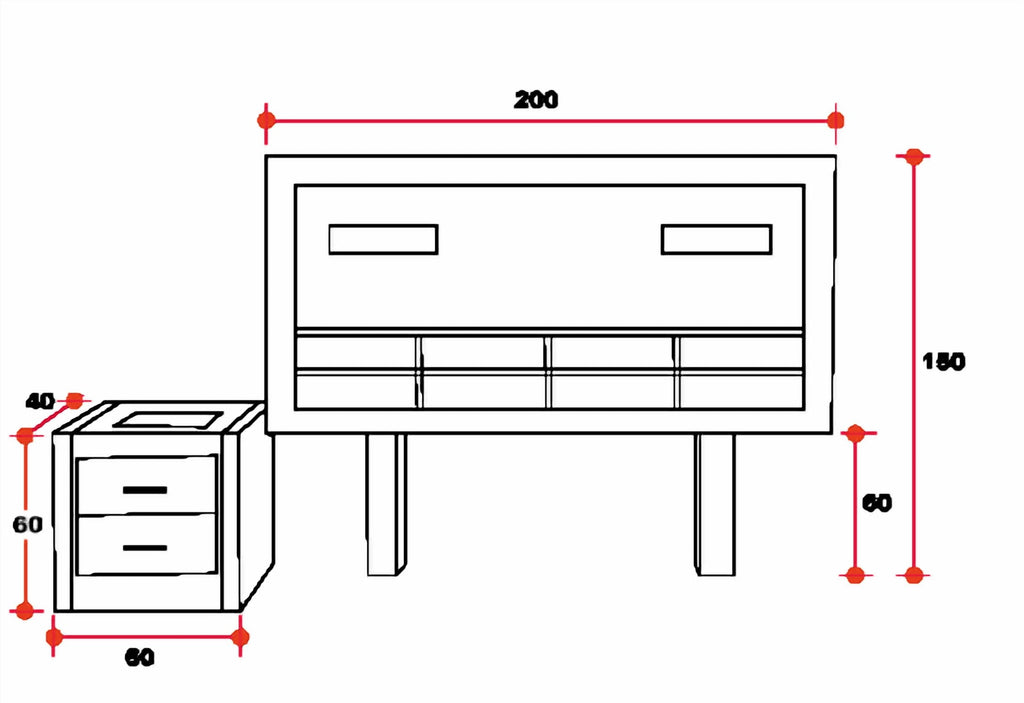 Ontario 3-piece bedroom set, Atlas of Rest, Walnut color