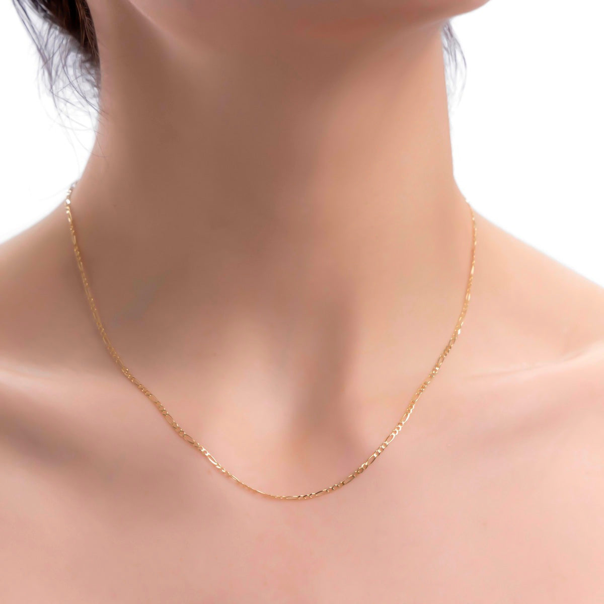 Solid 14 Carat Italian Figaro Chain 2mm, 45cm