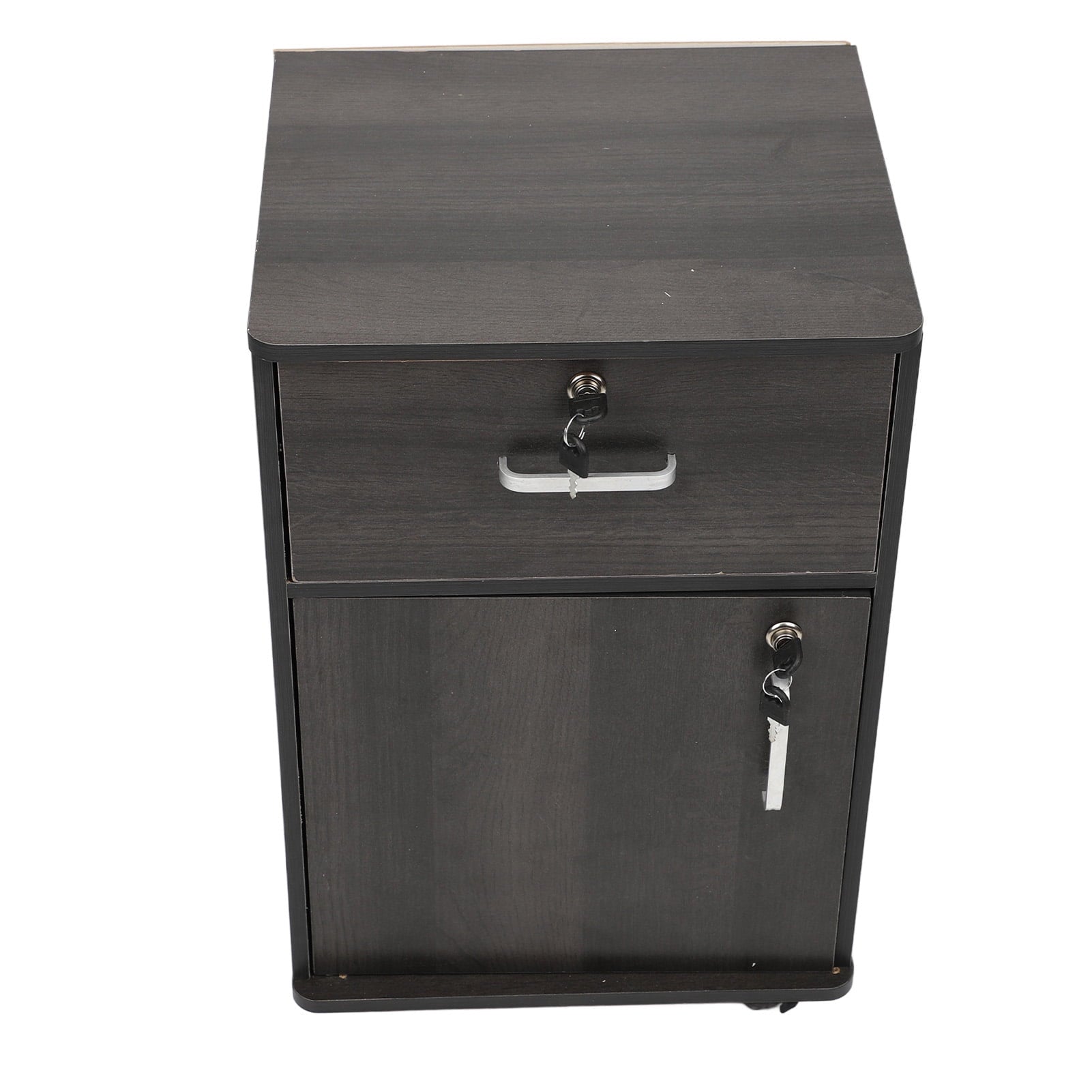 Mobile Filing Cabinet, Under-Desk Rolling Filing Cabinet with Locks and Wheels, Wooden Filing Cabinet for Home Office, 14.57 x 13.39 x 23.23 Inches, Easy to Assemble