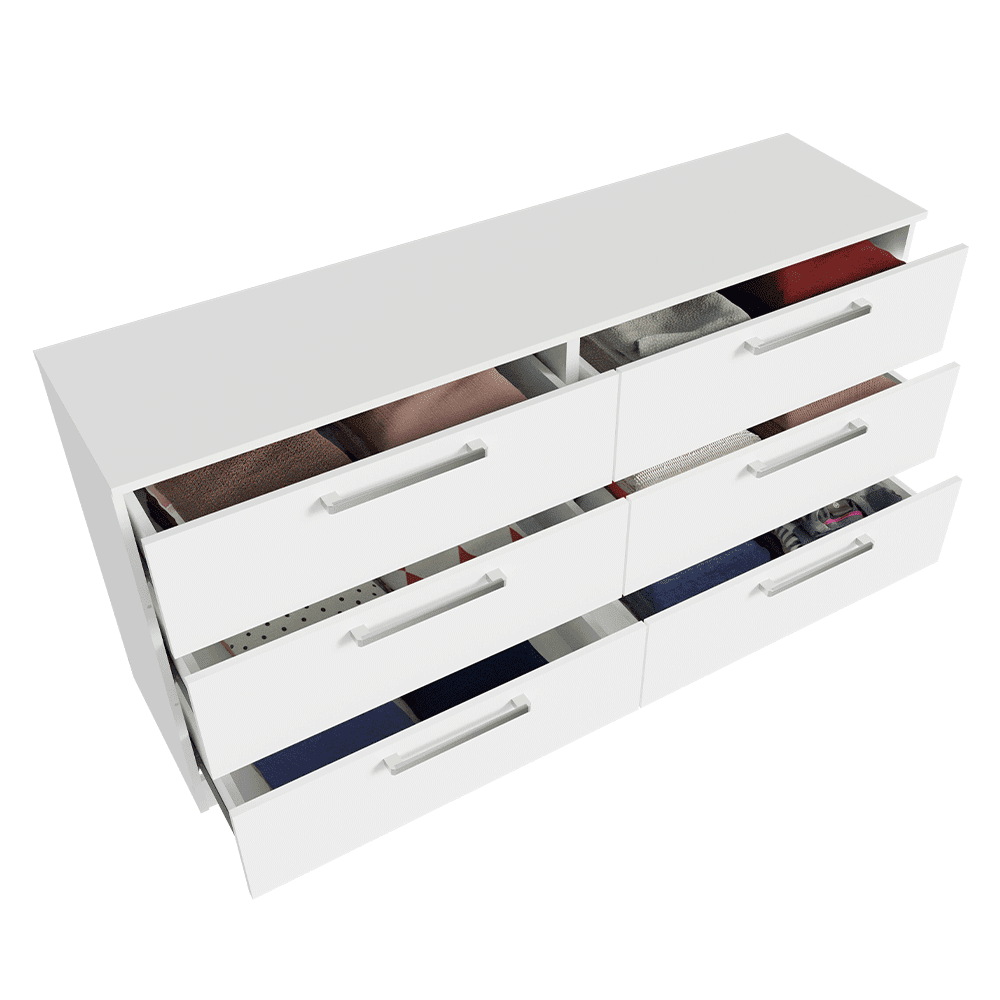 Cómoda Madesa Infantil Con 6 Cajones Para Dormitorio Blanco