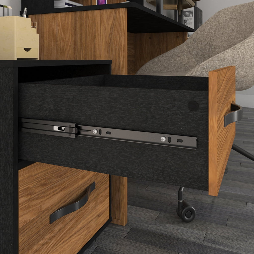 Essential 2-Drawer Letter-Size Filing Cabinet, One Drawer with Lock, 4 Wheels, Playcon Textured Laminate Top