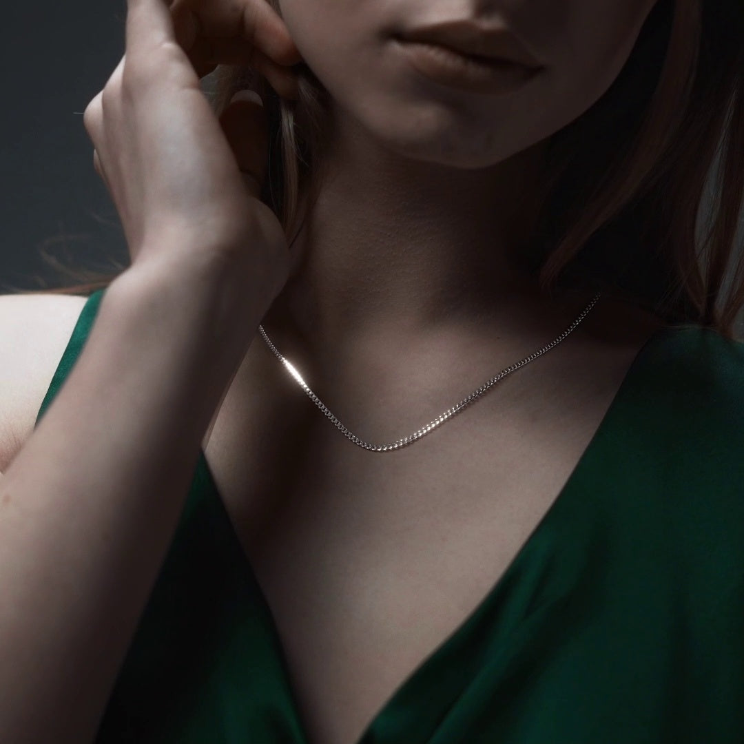 925 Sterling Silver Curb Chain, 3.2mm Gauge, in 5 Colors