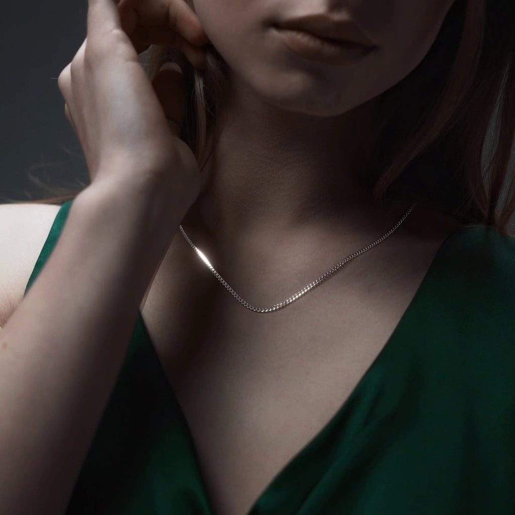 50cm 925 Sterling Silver Curb Chain, 3.8mm Gauge