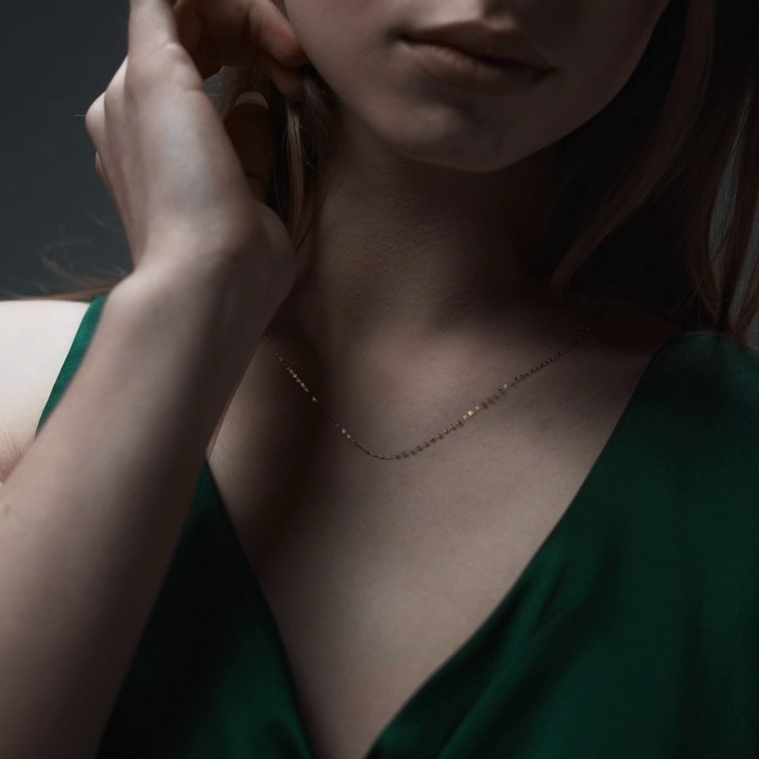 Cadena De Oro Italiano 14k, Estilo Grano De Café