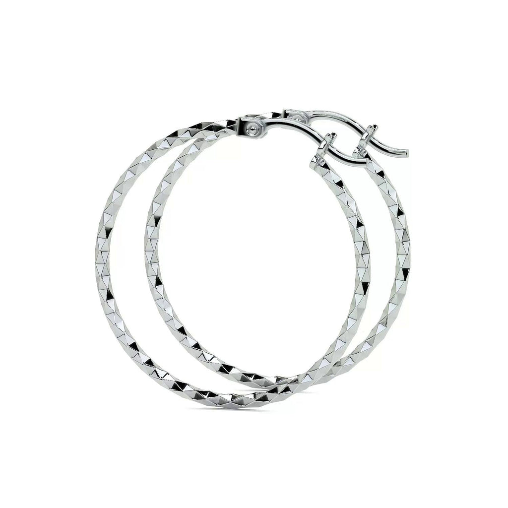 925 Sterling Silver Diamond Hoop Earrings for Women with Confetti