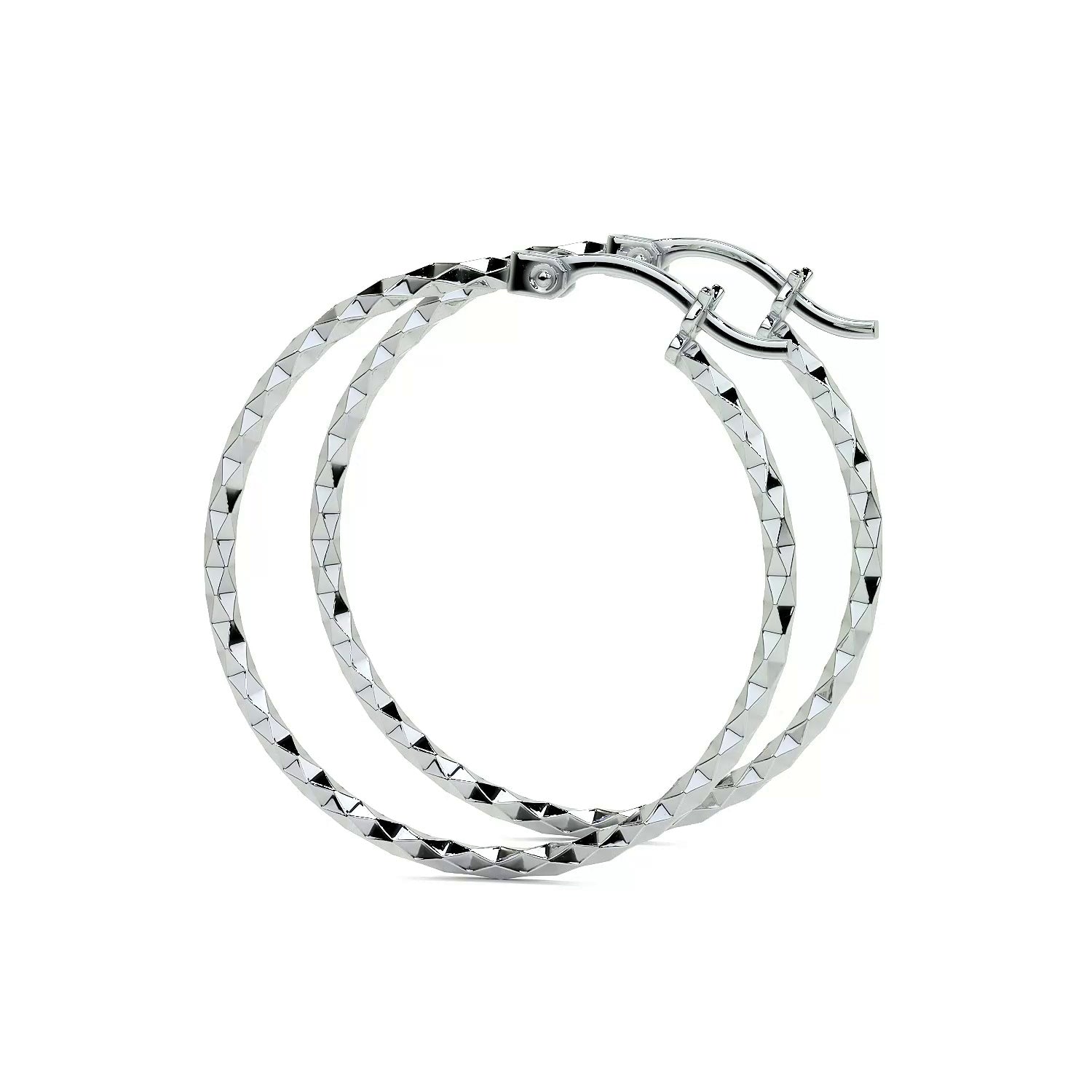 925 Sterling Silver Diamond Hoop Earrings for Women with Confetti