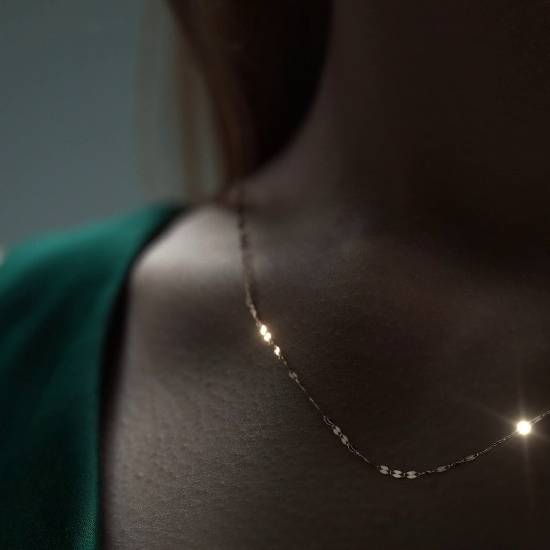 Cadena De Oro Italiano 14k, Estilo Grano De Café