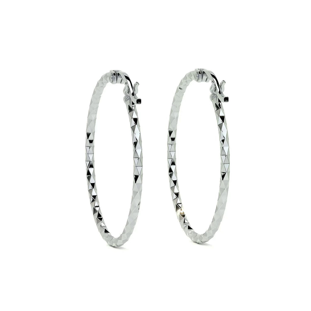 925 Sterling Silver Diamond Hoop Earrings for Women with Confetti
