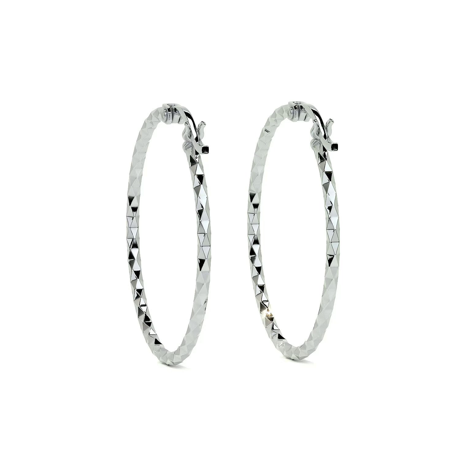 925 Sterling Silver Diamond Hoop Earrings for Women with Confetti
