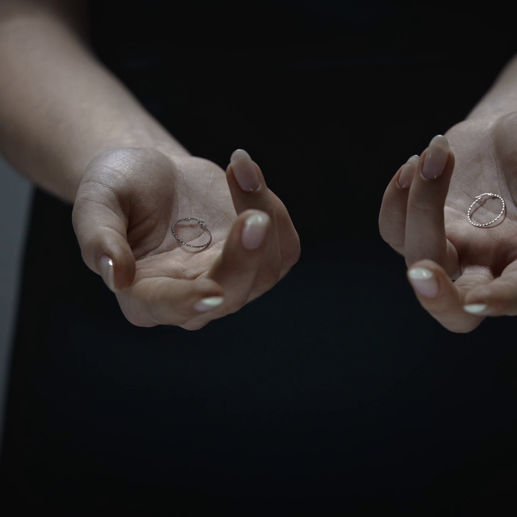 925 Sterling Silver Diamond Hoop Earrings for Women with Confetti