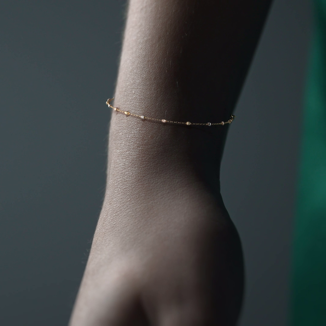 Viviana Adjustable 10K Gold Slave Bracelet with Smooth Ball | Elegant Fine Jewelry Bracelet