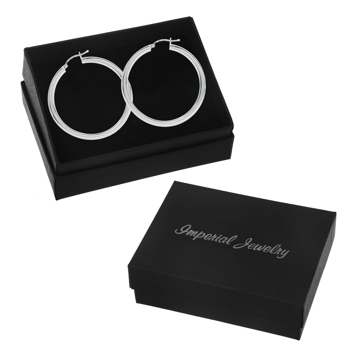Sterling Silver 925 Hoop Earrings for Women with Oval Tube