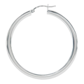Sterling Silver 925 Hoop Earrings for Women with Oval Tube