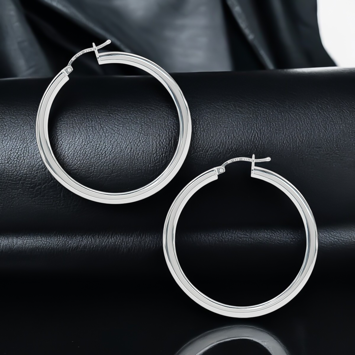Sterling Silver 925 Hoop Earrings for Women with Oval Tube
