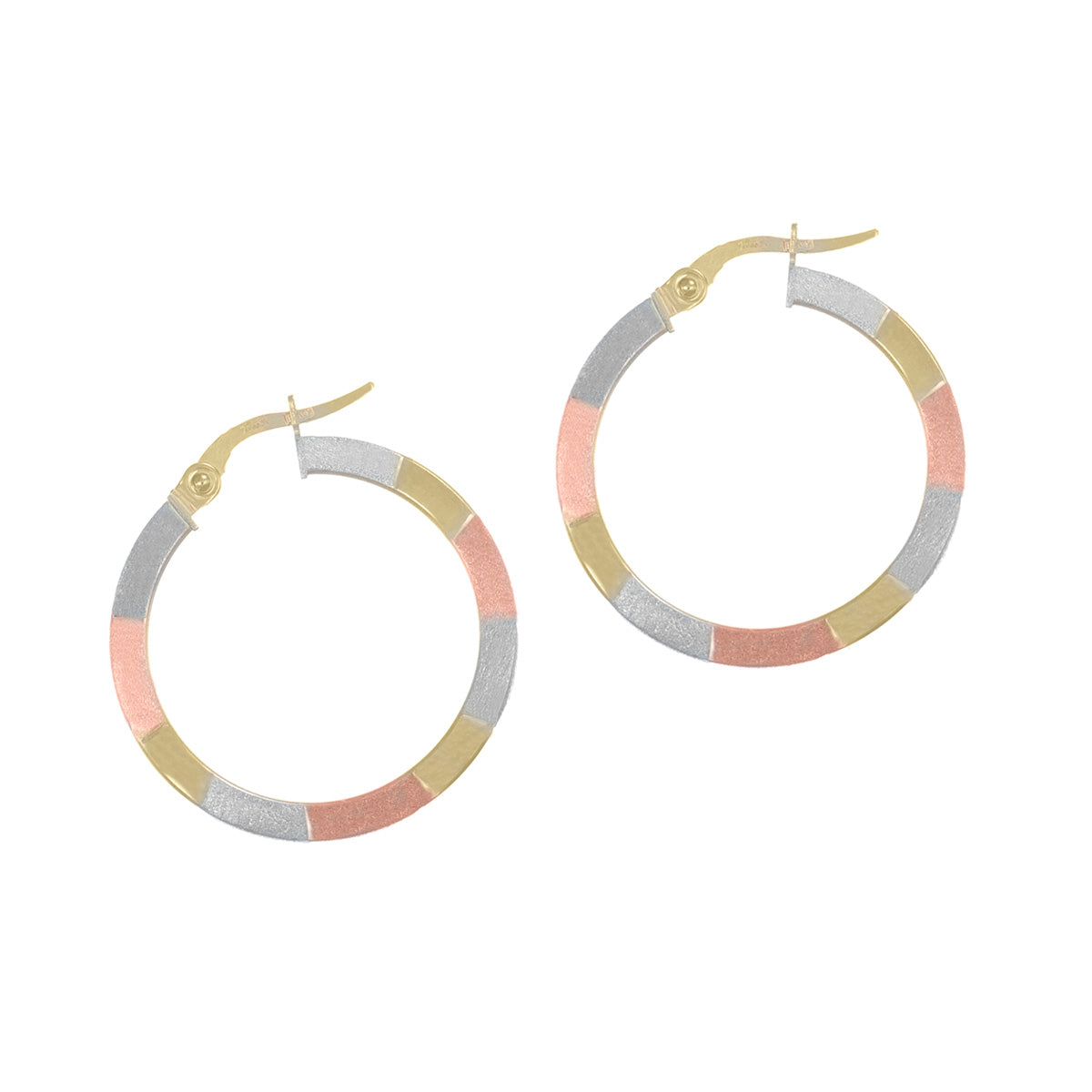 10k Gold Rectangular Tube Hoop Earrings in Three Colors