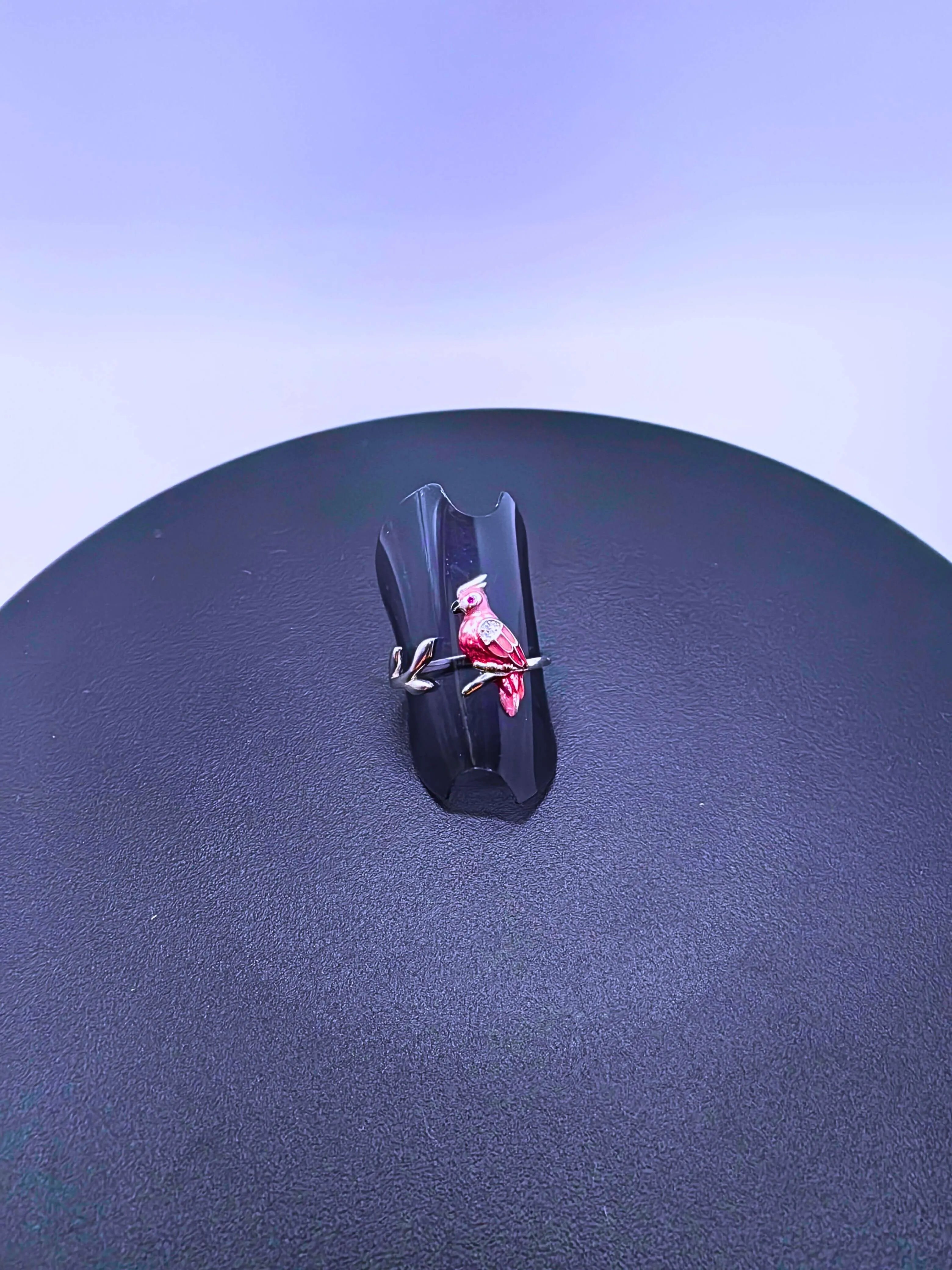 925 Sterling Silver Macaw Ring with Epoxy Resin by Calenbi