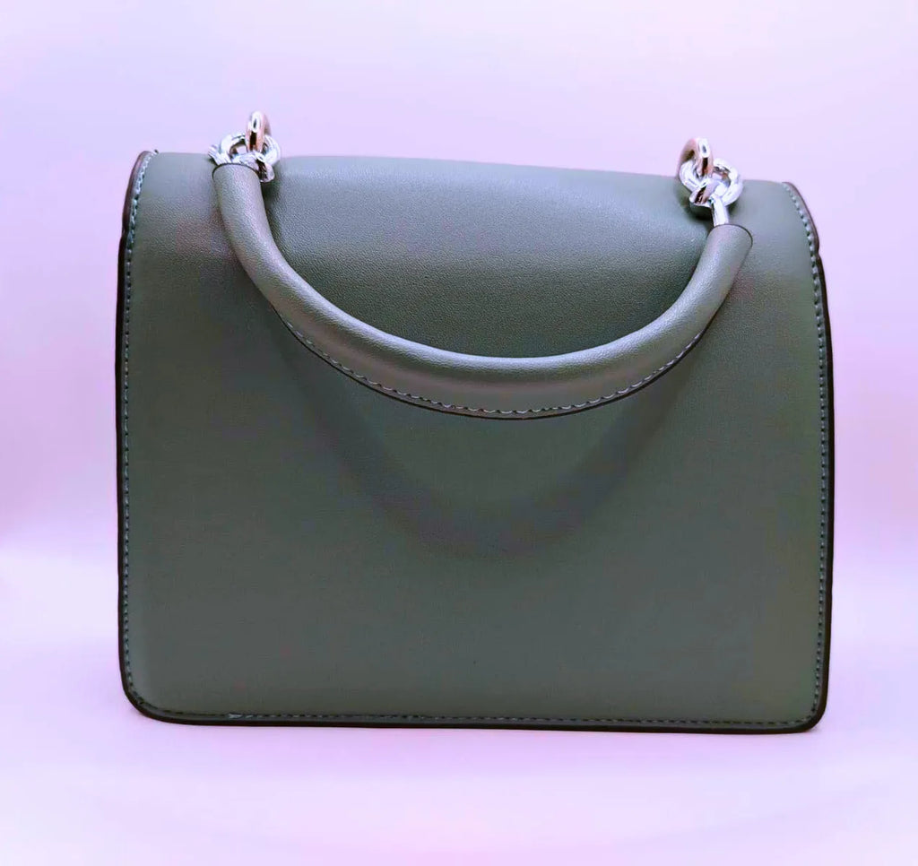 Calenbi Small Green Leather Shoulder Bag