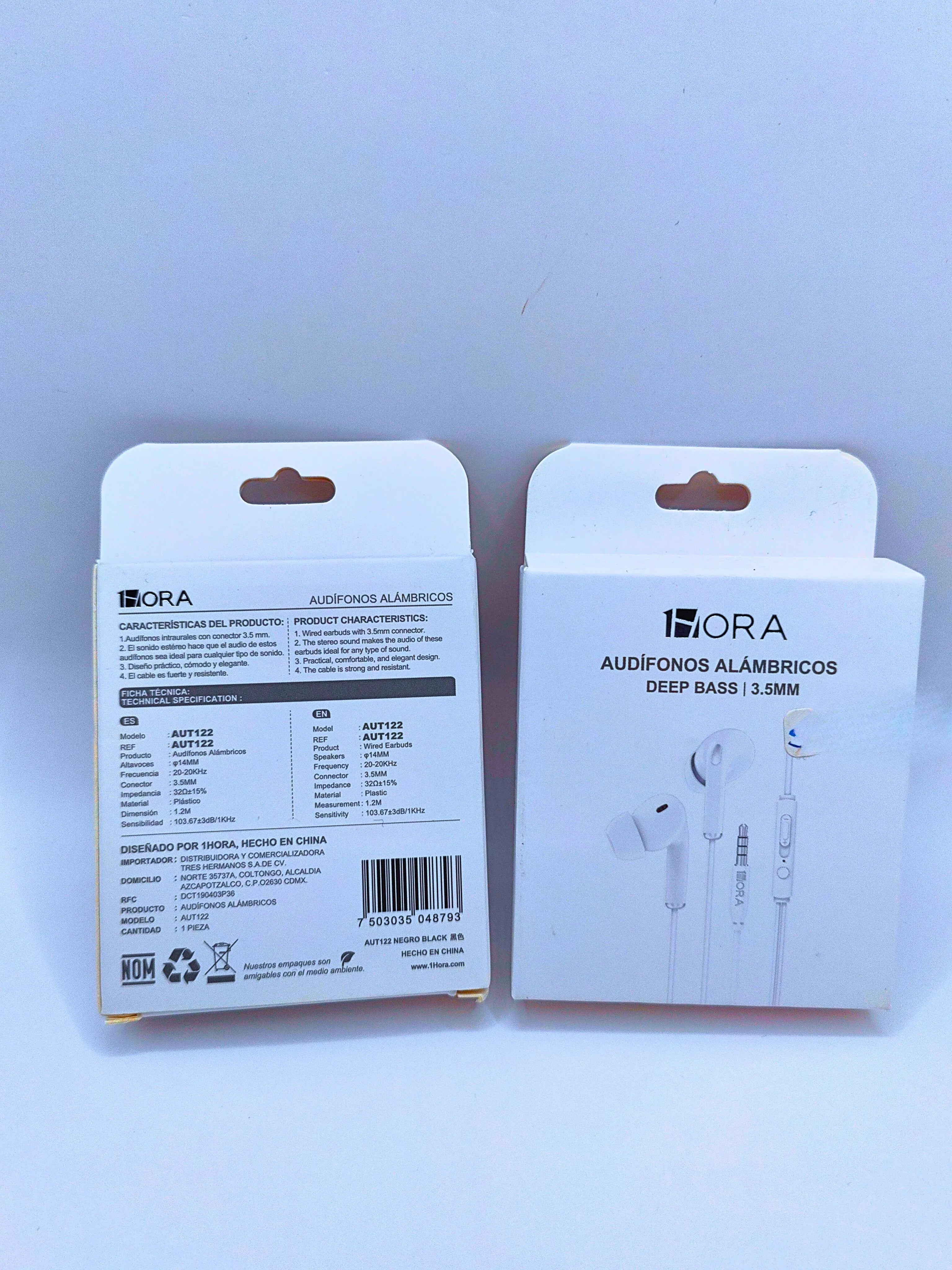 AUT122 - Deep Bass Wireless Headphones 3.5MM White 1 Hour