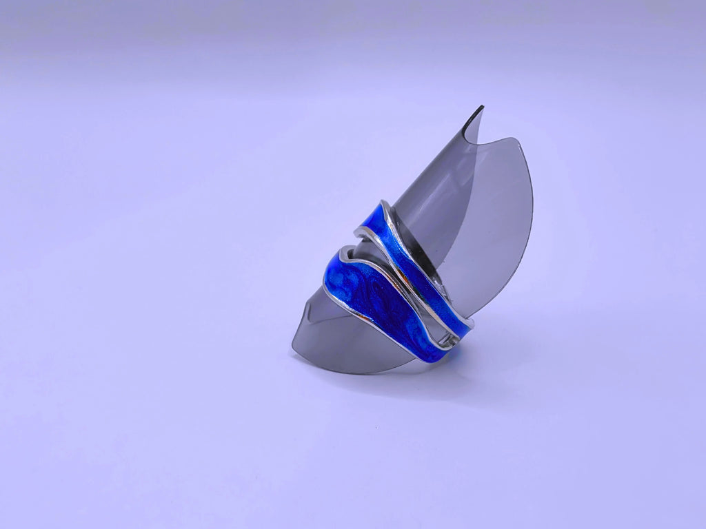 Stainless Steel Ring with Black Epoxy Coating and 10k Gold Plating by Calenbi