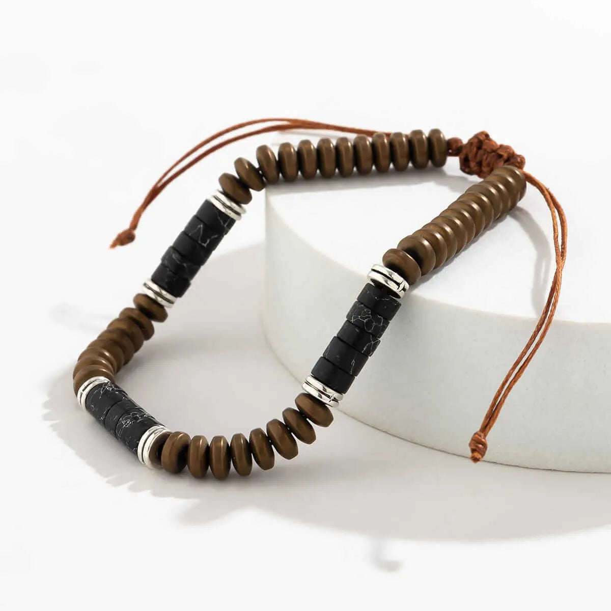 Calenbi Unisex Bronze Adjustable Candle Wax Bracelet