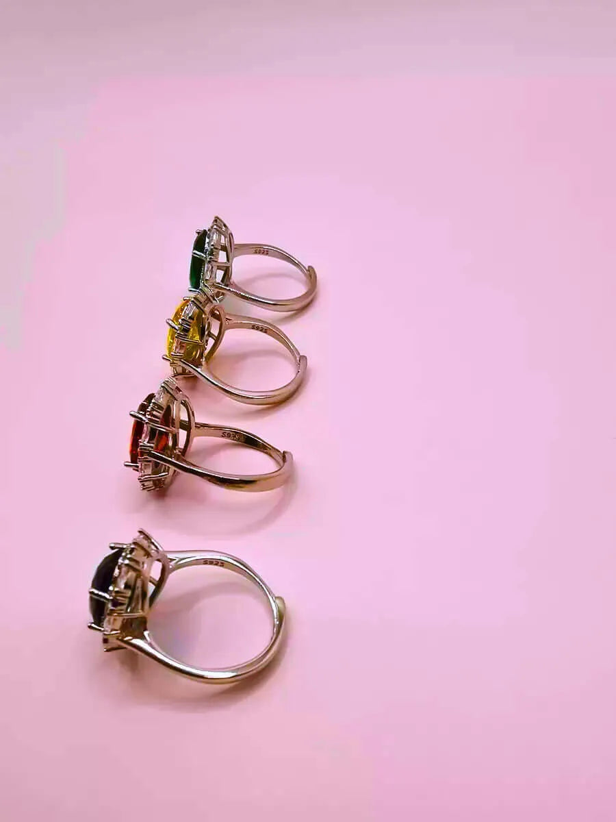 Anillo S925 Ley "Sello Real" Circonita Cubica Ajustable Calenbi