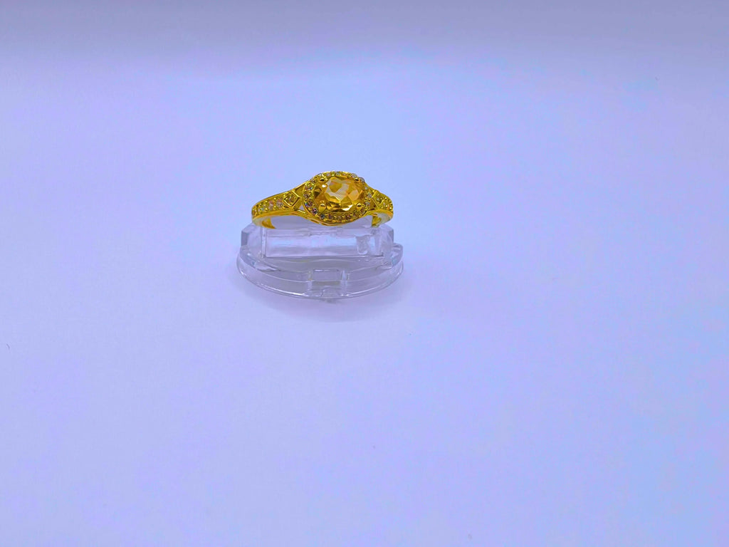 Anillo Plata Esterlina S925 Compromiso 2 Chapa Oro 14k Calenbi SR0017