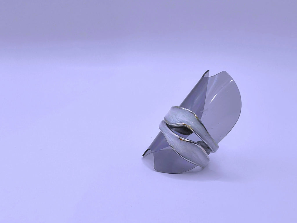 Stainless Steel Ring with Black Epoxy Coating and 10k Gold Plating by Calenbi