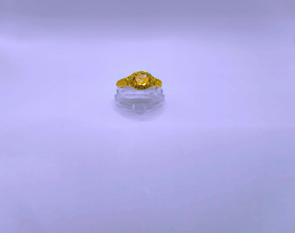 Anillo Plata Esterlina S925 Compromiso 2 Chapa Oro 14k Calenbi SR0017