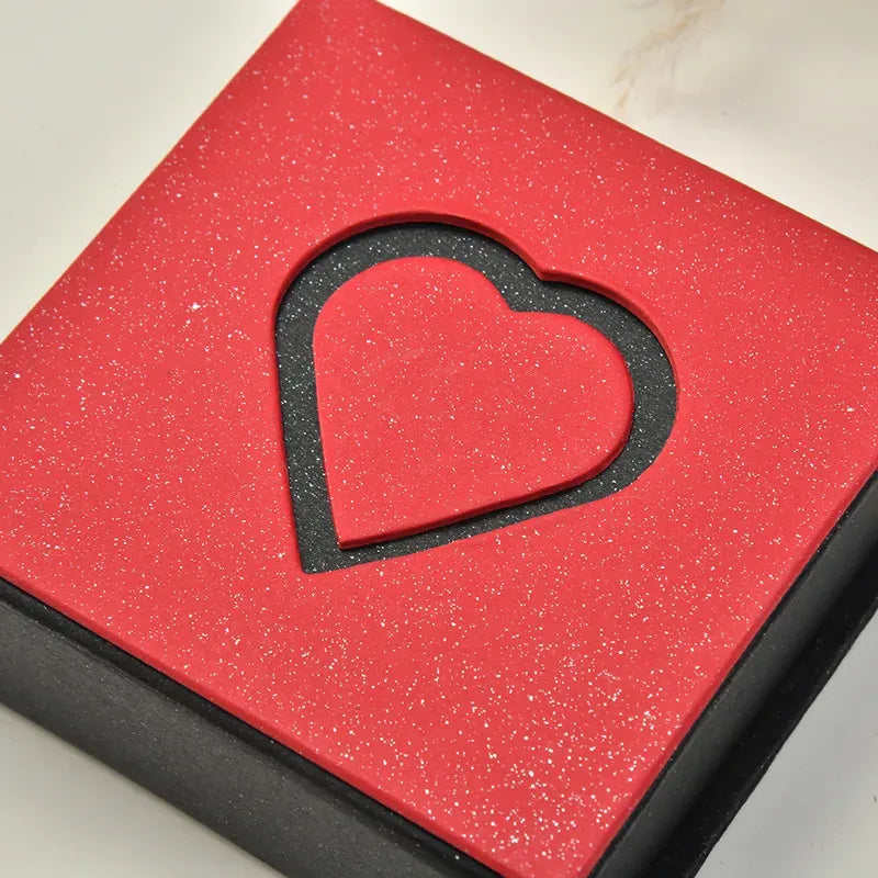 Valentine's Day Heart Jewelry Box, Red Cardboard, Calenbi