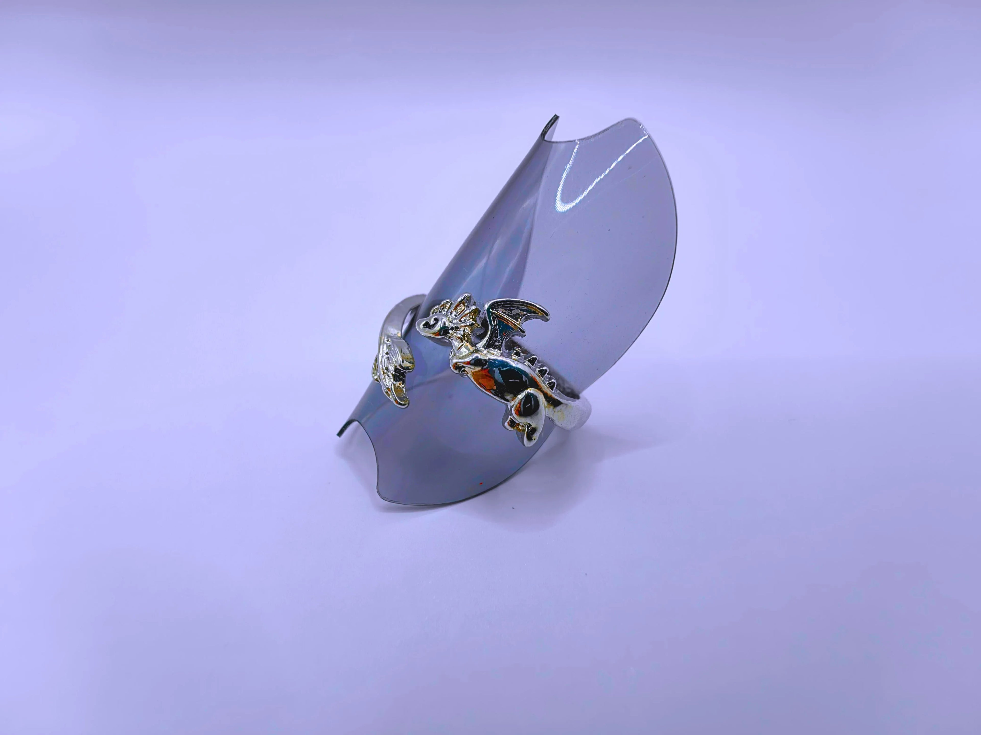 Calenbi Adjustable Silver-Plated Zinc Dragon Ring