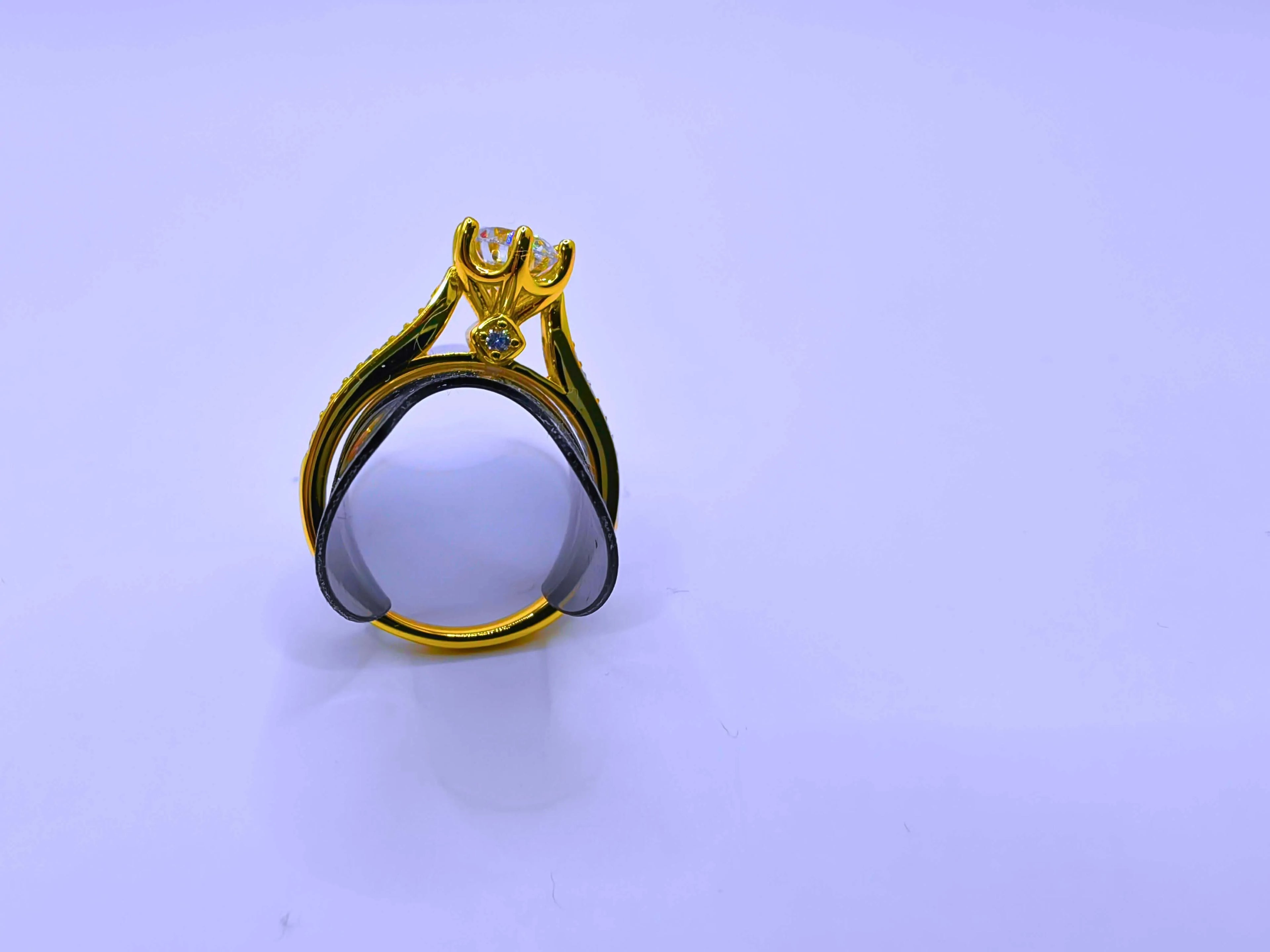 Anillo Plata Ley 925 "Compromiso 3" Chapa Oro 14k Calenbi