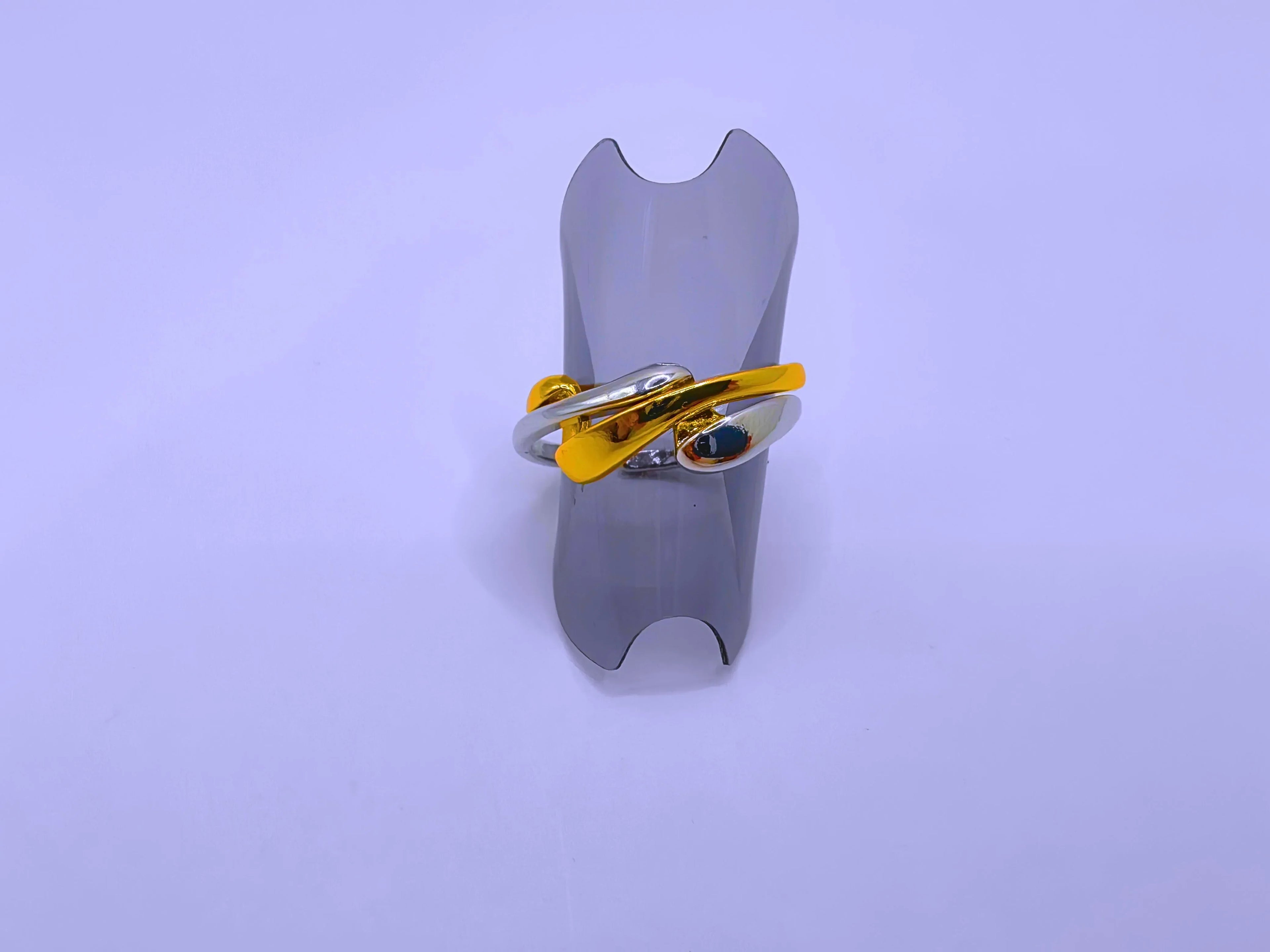 Anillo Acero Inoxidable Doble Chapa Oro 10k Calenbi