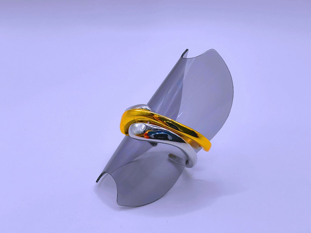 Calenbi Double Gold Plated Stainless Steel Ring