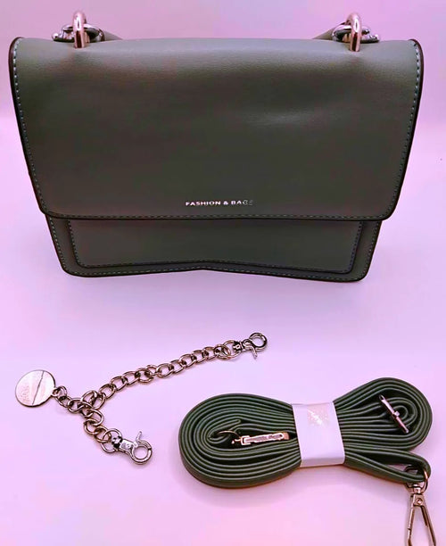 Calenbi Small Green Leather Shoulder Bag